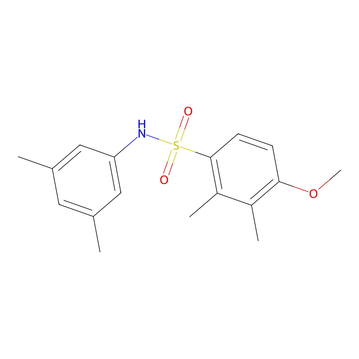 N-(3,5-dimethylphenyl)-4-methoxy-2,3-dimethylbenzene-1-sulfonamide molecular structure, CAS 2214626-62-5
