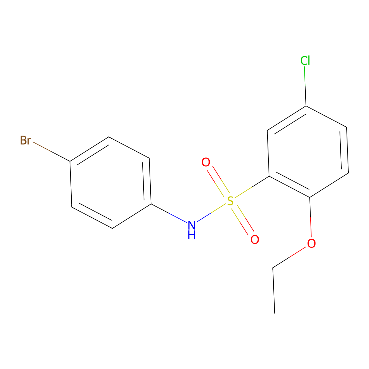 N-(4-bromophenyl)-5-chloro-2-ethoxybenzene-1-sulfonamide molecular structure, CAS 2214737-26-3