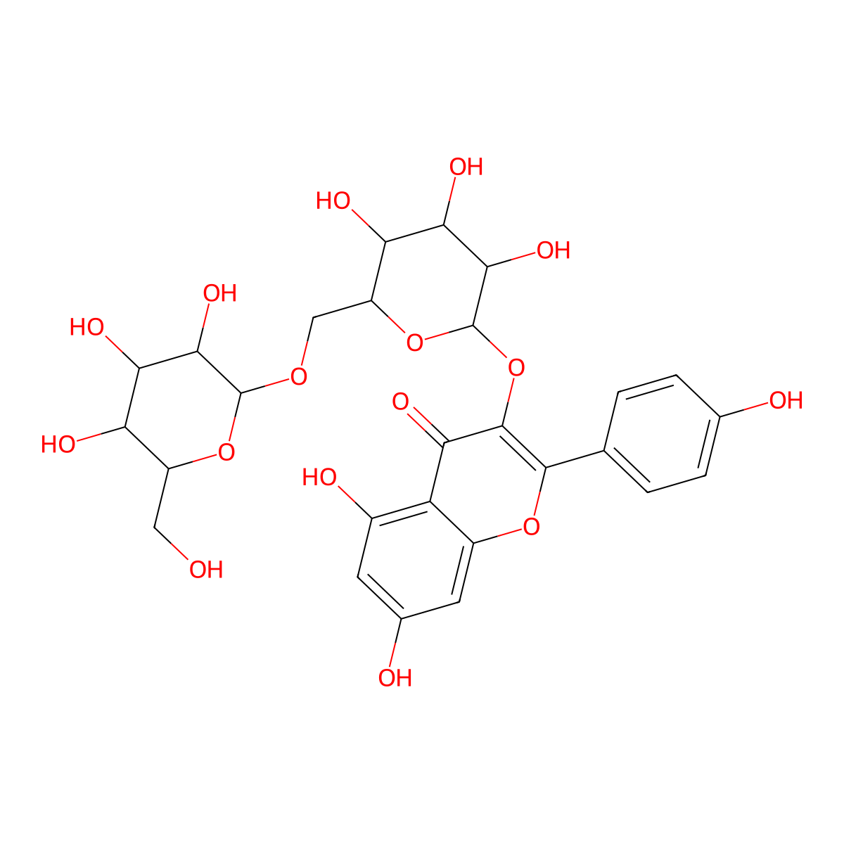 Kaempferol 3-gentiobioside molecular structure, CAS 22149-35-5