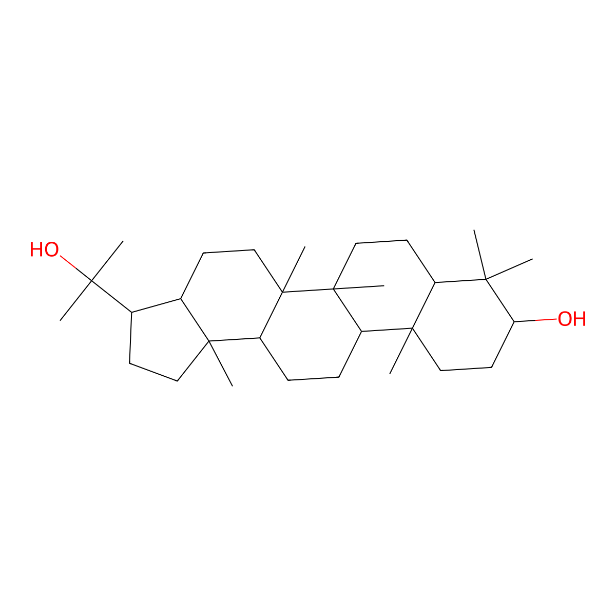 Hopane-3beta,22-diol molecular structure, CAS 22149-65-1