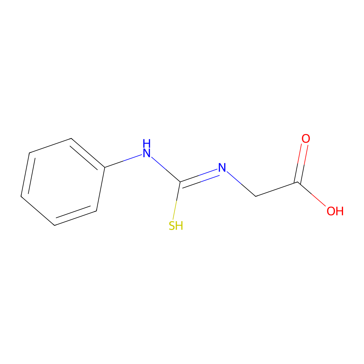 2-[[anilino(sulfanyl)methylidene]amino]acetic acid molecular structure, CAS 2215-20-5