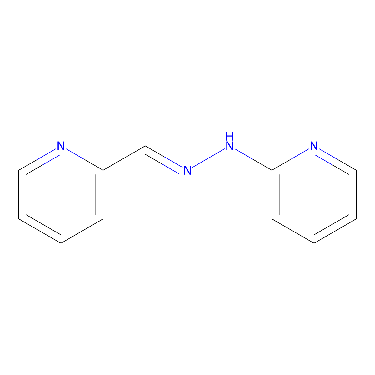 Picolinaldehyde, 2-pyridylhydrazone molecular structure, CAS 2215-33-0