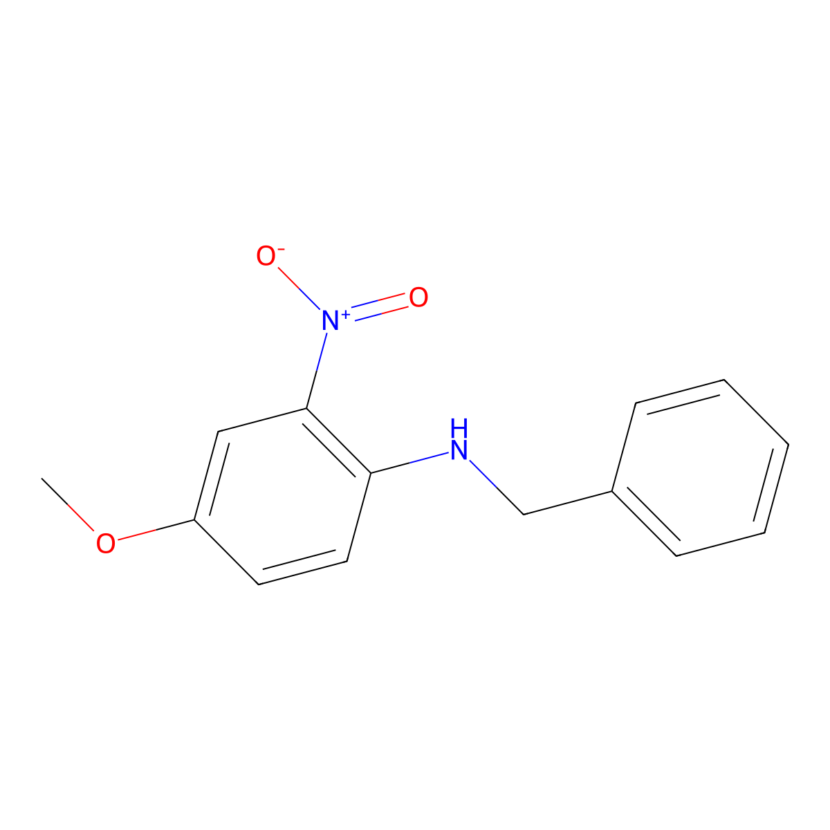 N-Benzyl-4-methoxy-2-nitroaniline molecular structure, CAS 2215-44-3