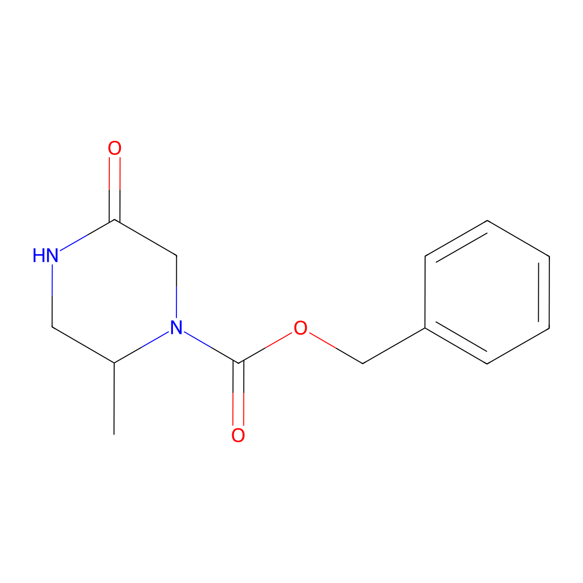 (R)-benzyl 2-methyl-5-oxopiperazine-1-carboxylate molecular structure, CAS 2215021-79-5