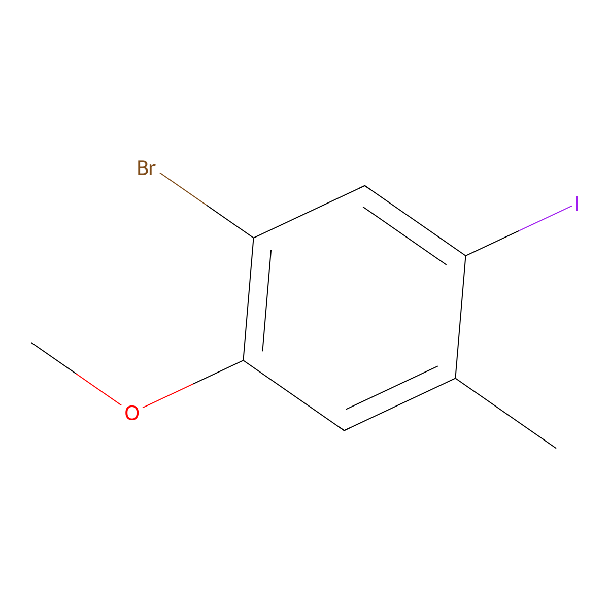1-Bromo-5-iodo-2-methoxy-4-methylbenZene molecular structure, CAS 2215030-86-5