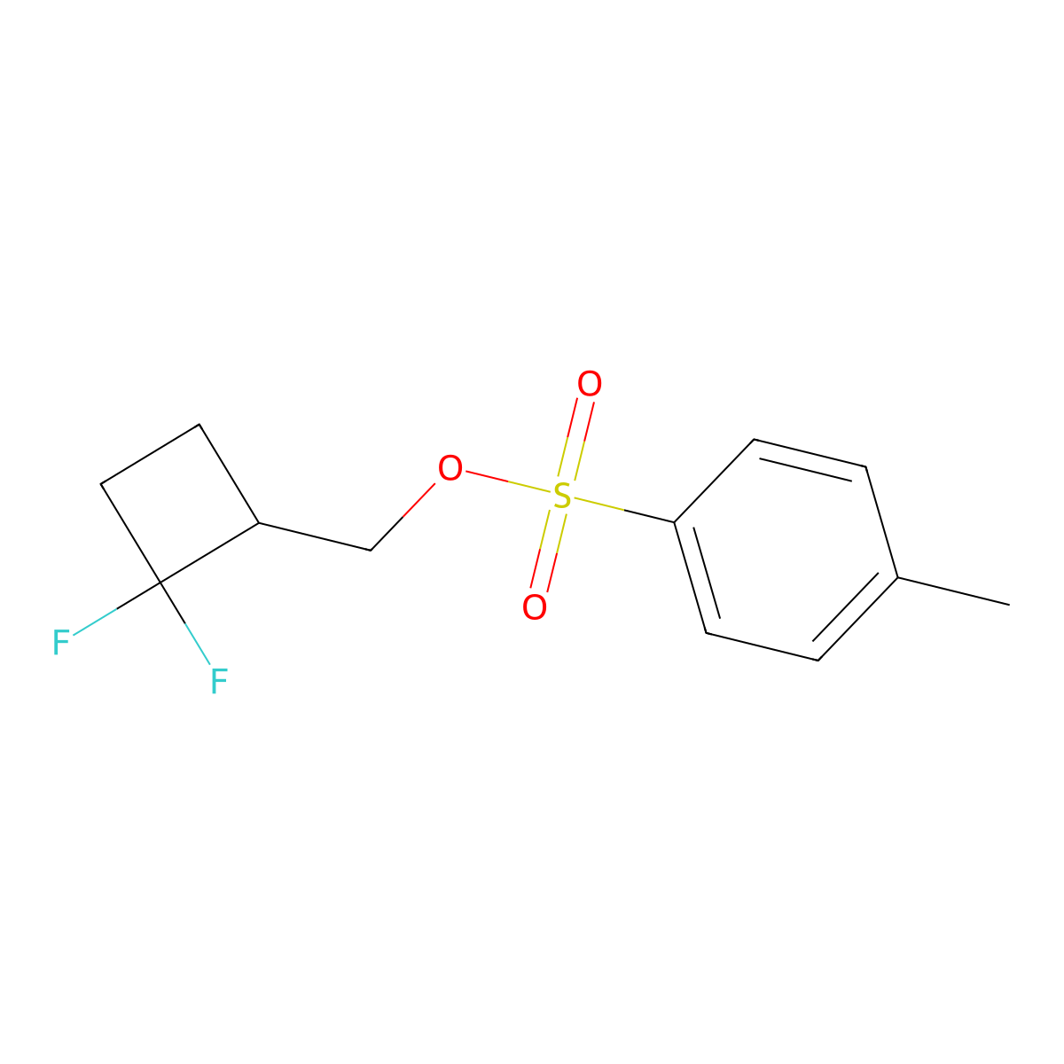 (2,2-Difluorocyclobutyl)methyl 4-methylbenzene-1-sulfonate molecular structure, CAS 2215120-31-1