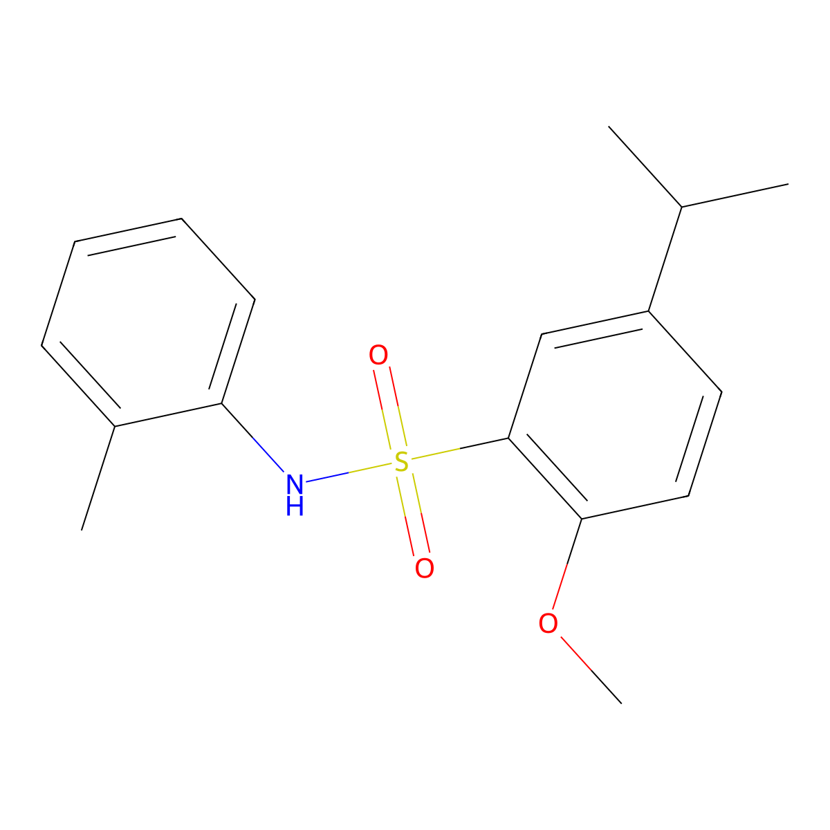 2-methoxy-N-(2-methylphenyl)-5-(propan-2-yl)benzene-1-sulfonamide molecular structure, CAS 2215230-06-9