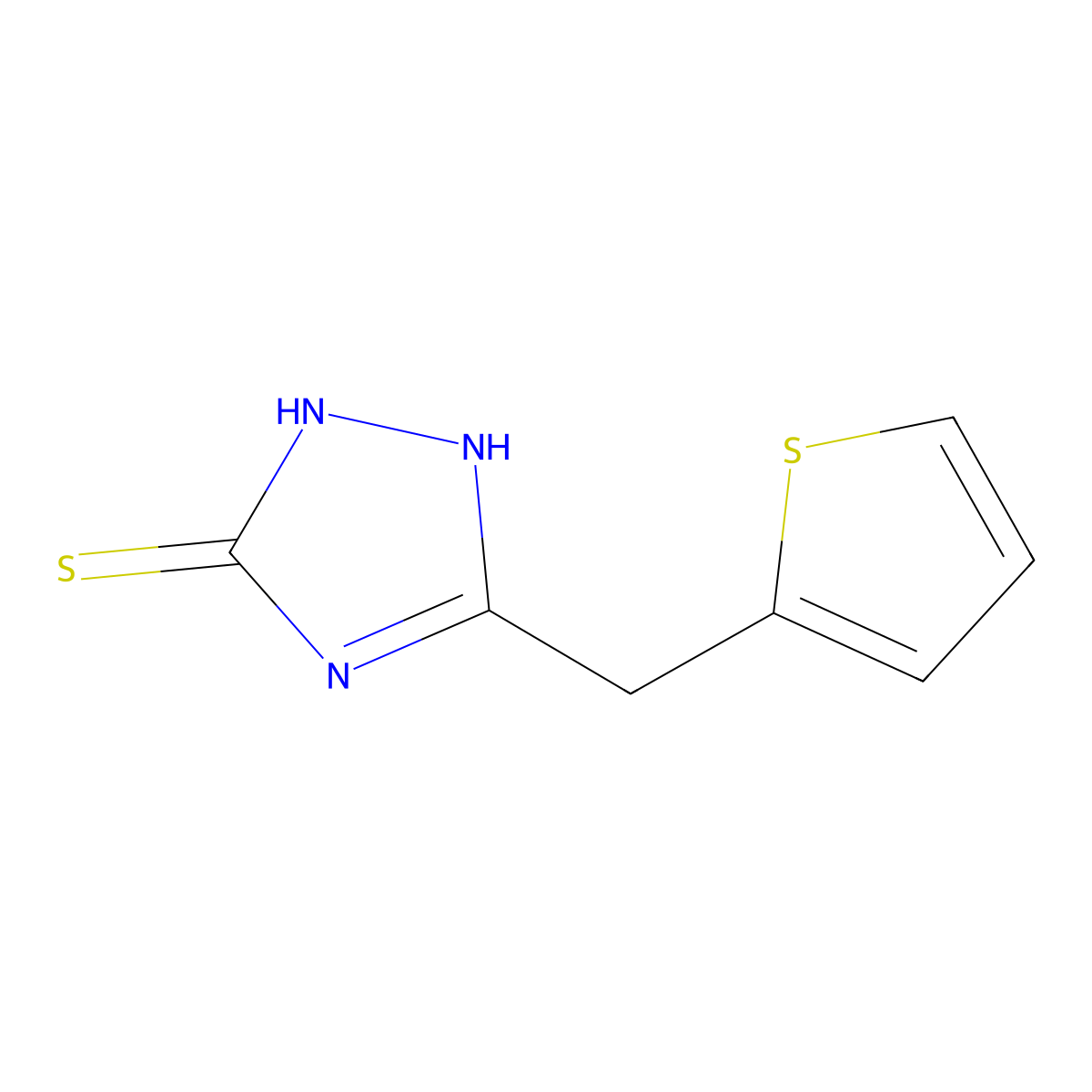 3-[(thiophen-2-yl)methyl]-1H-1,2,4-triazole-5-thiol molecular structure, CAS 221525-03-7