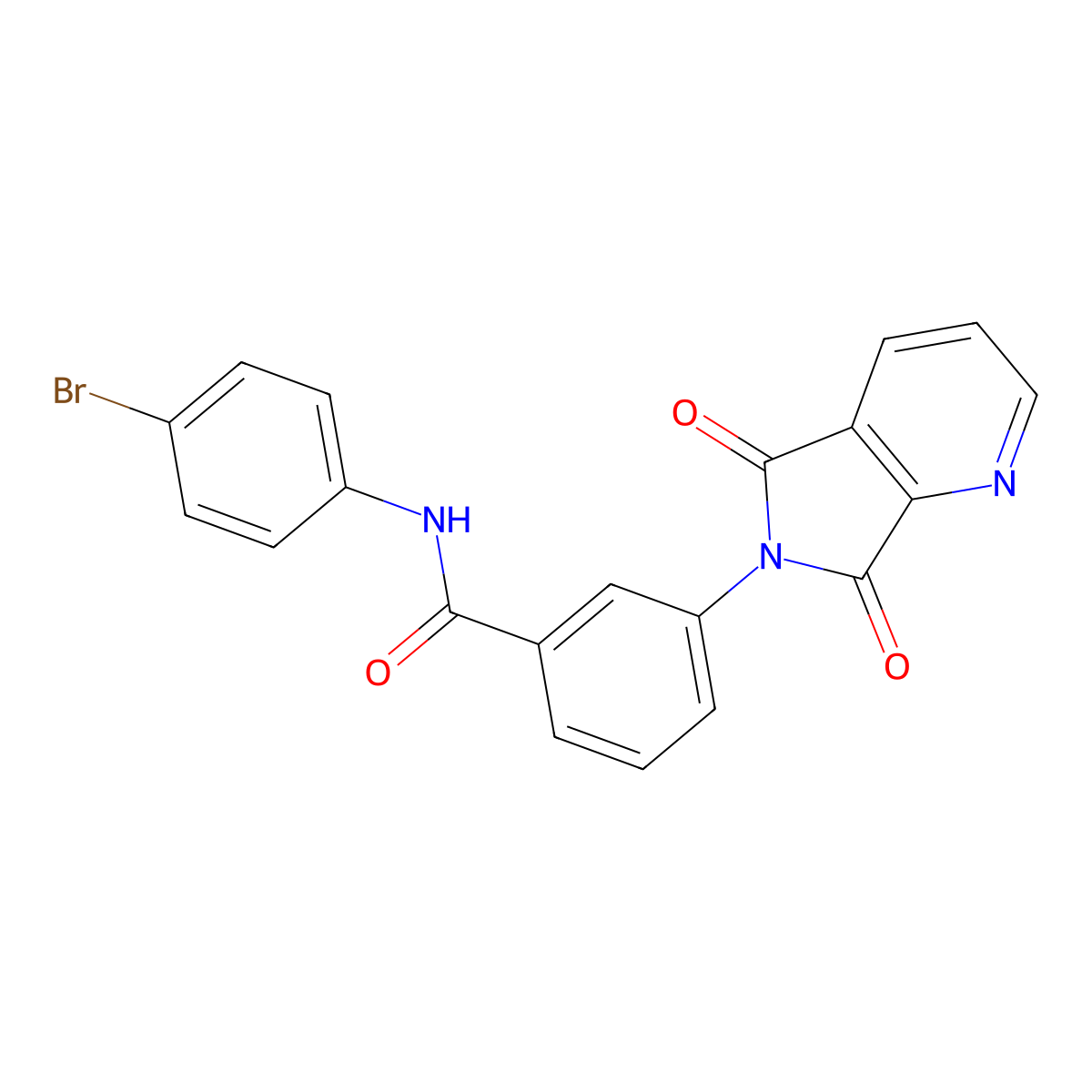 N-(4-bromophenyl)-3-(5,7-dioxopyrrolo[3,4-b]pyridin-6-yl)benzamide molecular structure, CAS 2215259-51-9