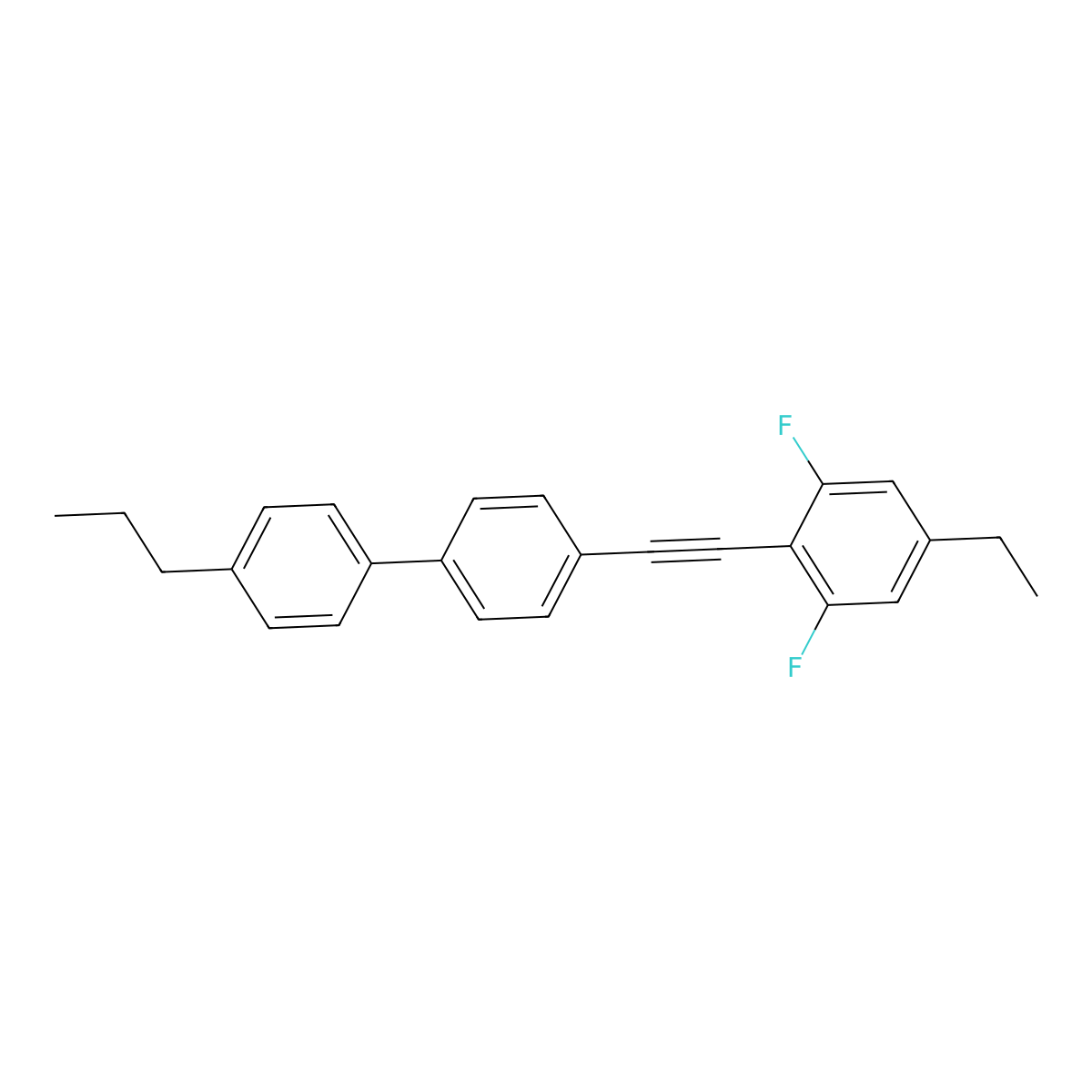 4-((4-Ethyl-2,6-difluorphenyl)-ethinyl)-4'-propylbiphenyl molecular structure, CAS 221526-72-3