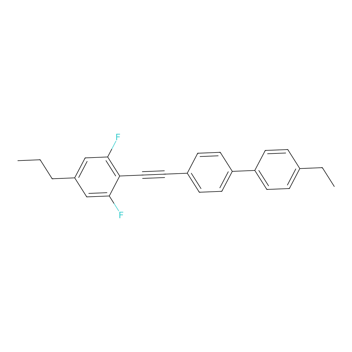 4-((2,6-Difluoro-4-propylphenyl)ethynyl)-4'-ethyl-1,1'-biphenyl molecular structure, CAS 221526-78-9