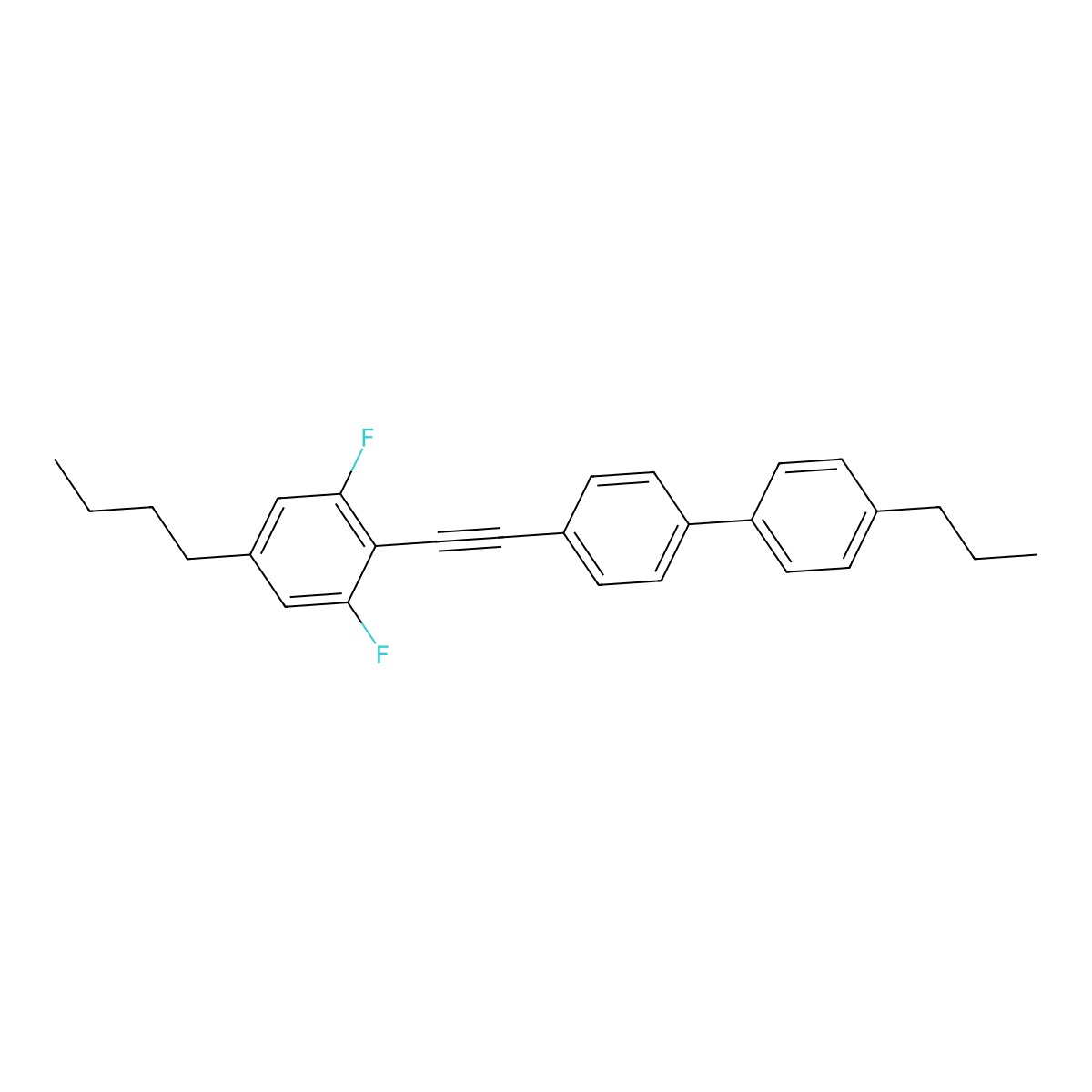 4-[2-(4-Butyl-2,6-difluorophenyl)ethynyl]-4'-propyl-1,1'-biphenyl molecular structure, CAS 221526-79-0