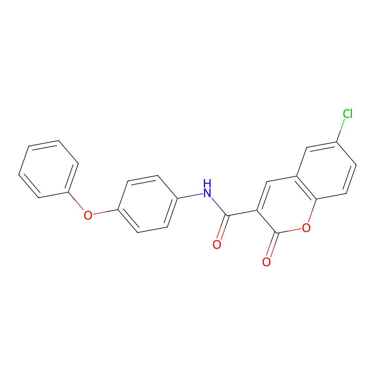 6-chloro-2-oxo-N-(4-phenoxyphenyl)-2H-chromene-3-carboxamide molecular structure, CAS 2215269-06-8