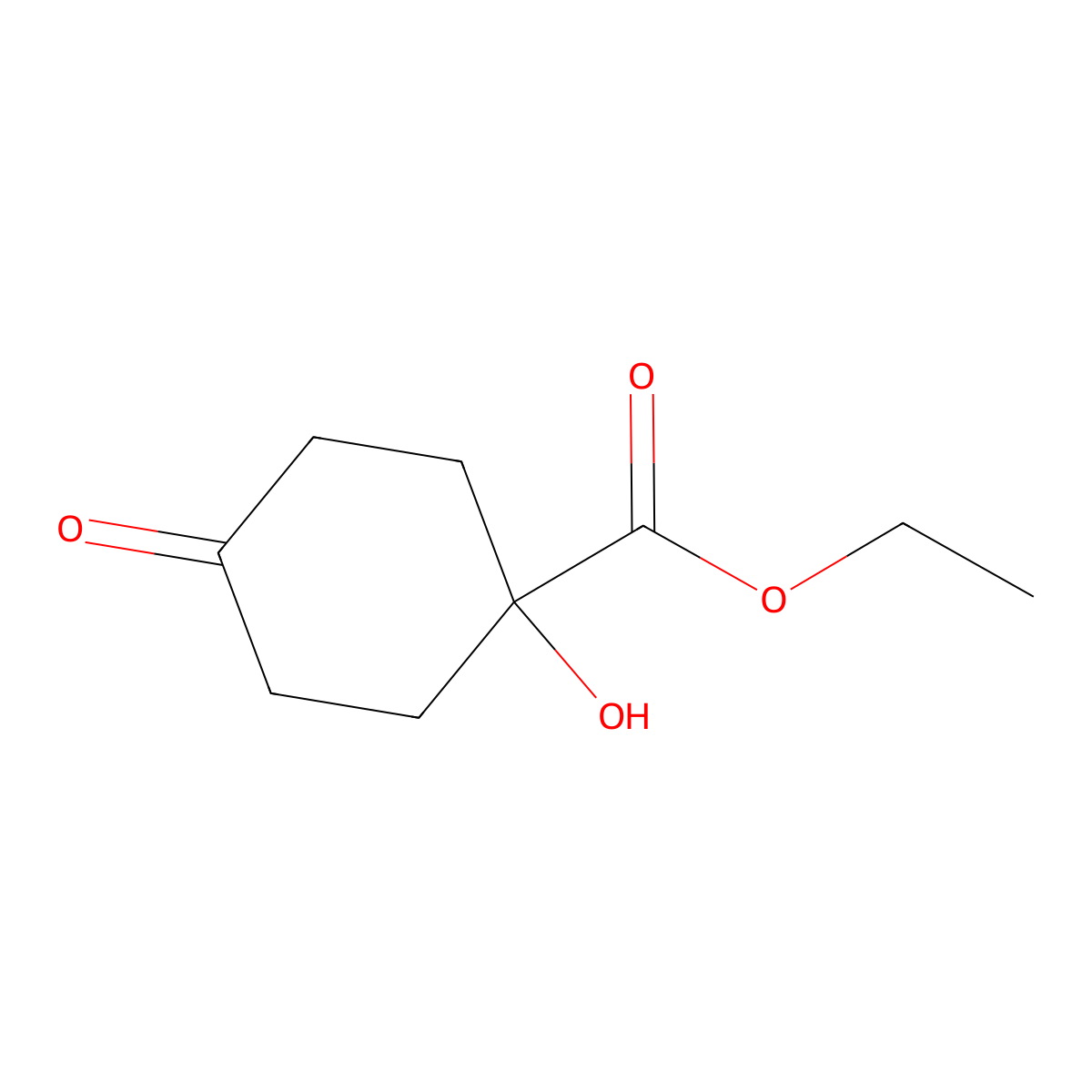 Ethyl 1-hydroxy-4-oxocyclohexane-1-carboxylate molecular structure, CAS 221527-30-6