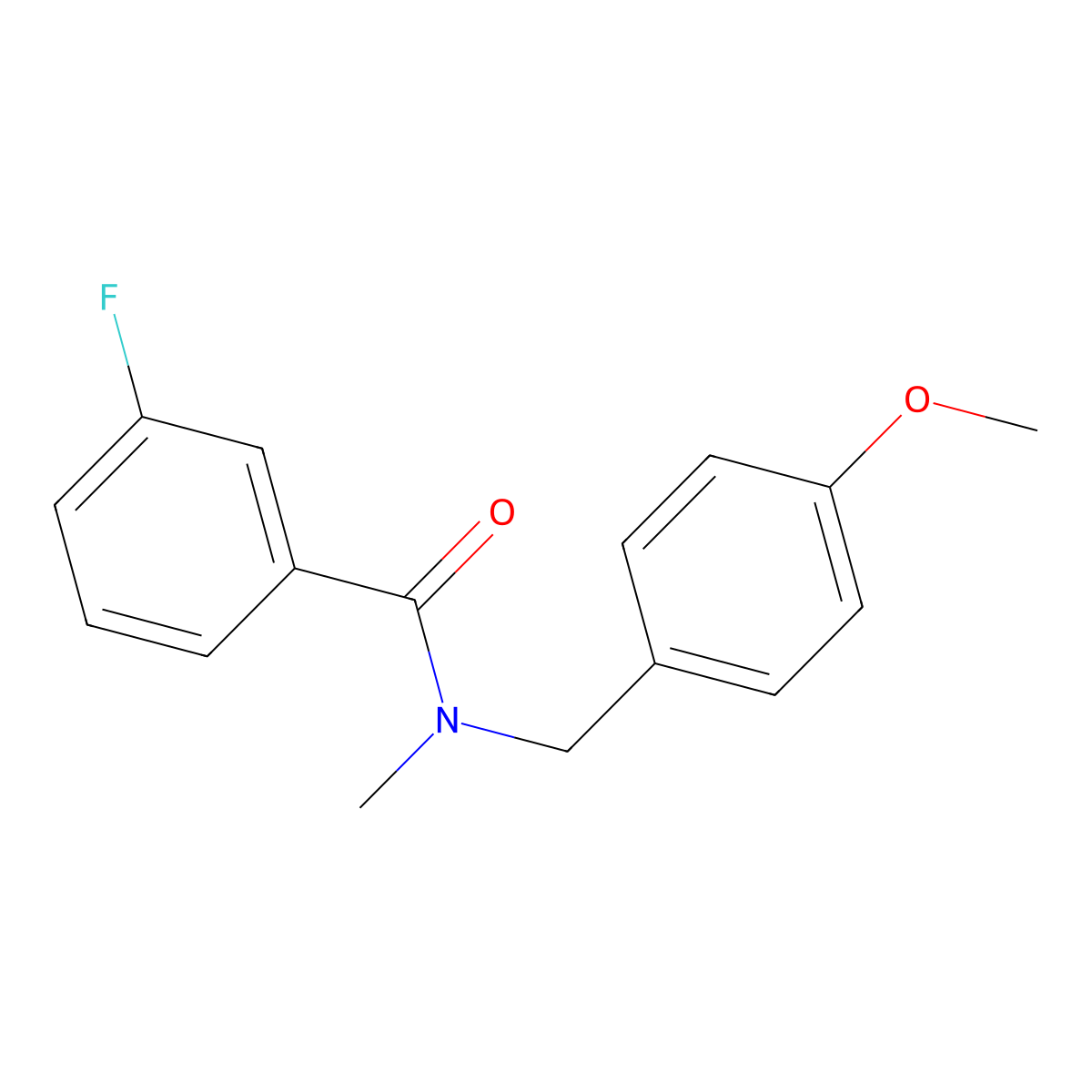 3-Fluoro-N-[(4-methoxyphenyl)methyl]-N-methylbenzamide molecular structure, CAS 2215274-52-3