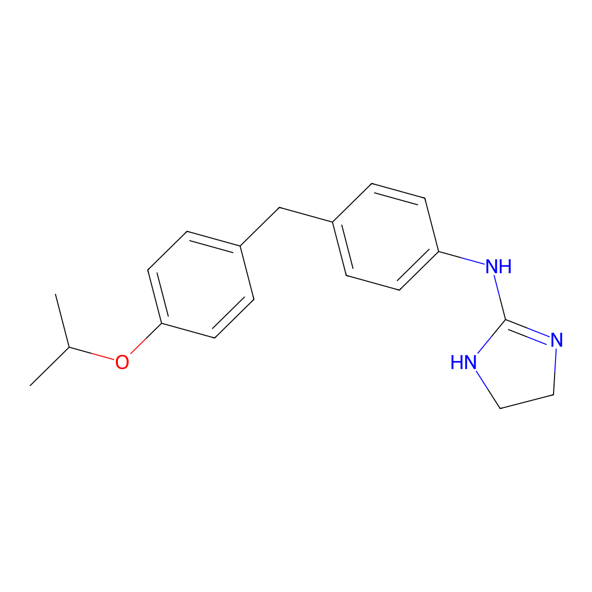 (2-(4-(4-Isopropoxybenzyl)-phenylamino) imidazoline) molecular structure, CAS 221529-58-4