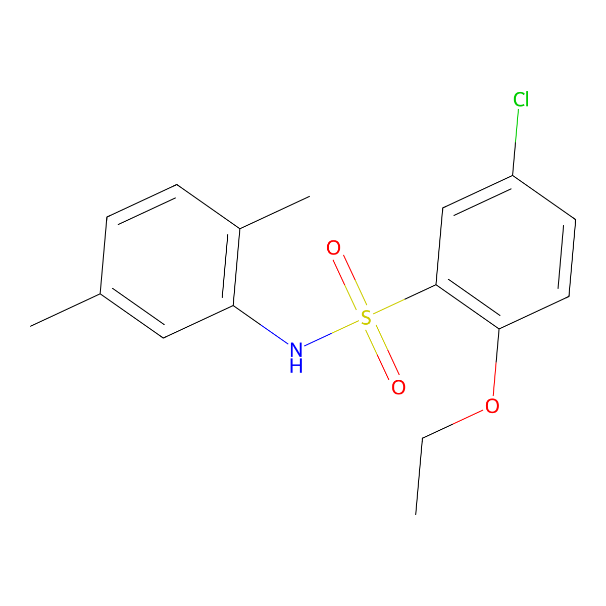 5-chloro-N-(2,5-dimethylphenyl)-2-ethoxybenzene-1-sulfonamide molecular structure, CAS 2215294-66-7