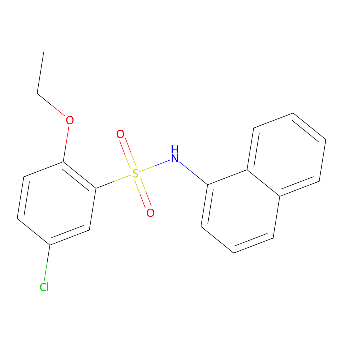 5-chloro-2-ethoxy-N-(naphthalen-1-yl)benzene-1-sulfonamide molecular structure, CAS 2215294-85-0