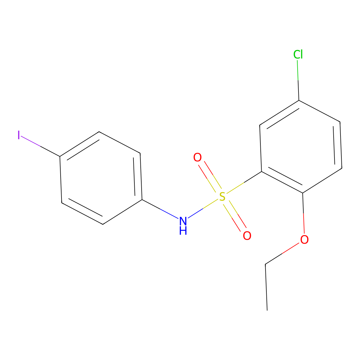 5-chloro-2-ethoxy-N-(4-iodophenyl)benzene-1-sulfonamide molecular structure, CAS 2215295-02-4
