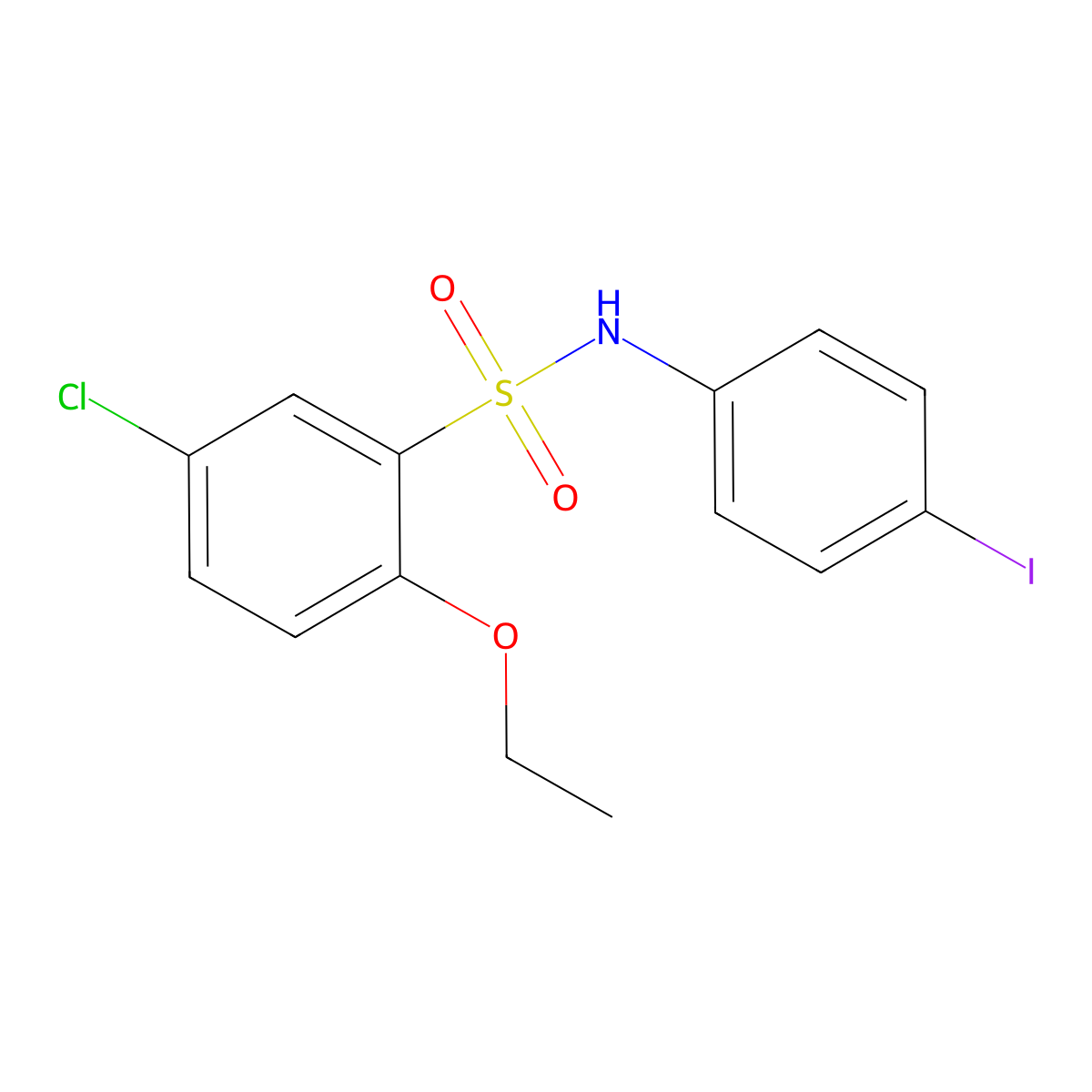 5-chloro-2-ethoxy-N-(4-iodophenyl)benzene-1-sulfonamide molecular structure, CAS 2215295-02-4