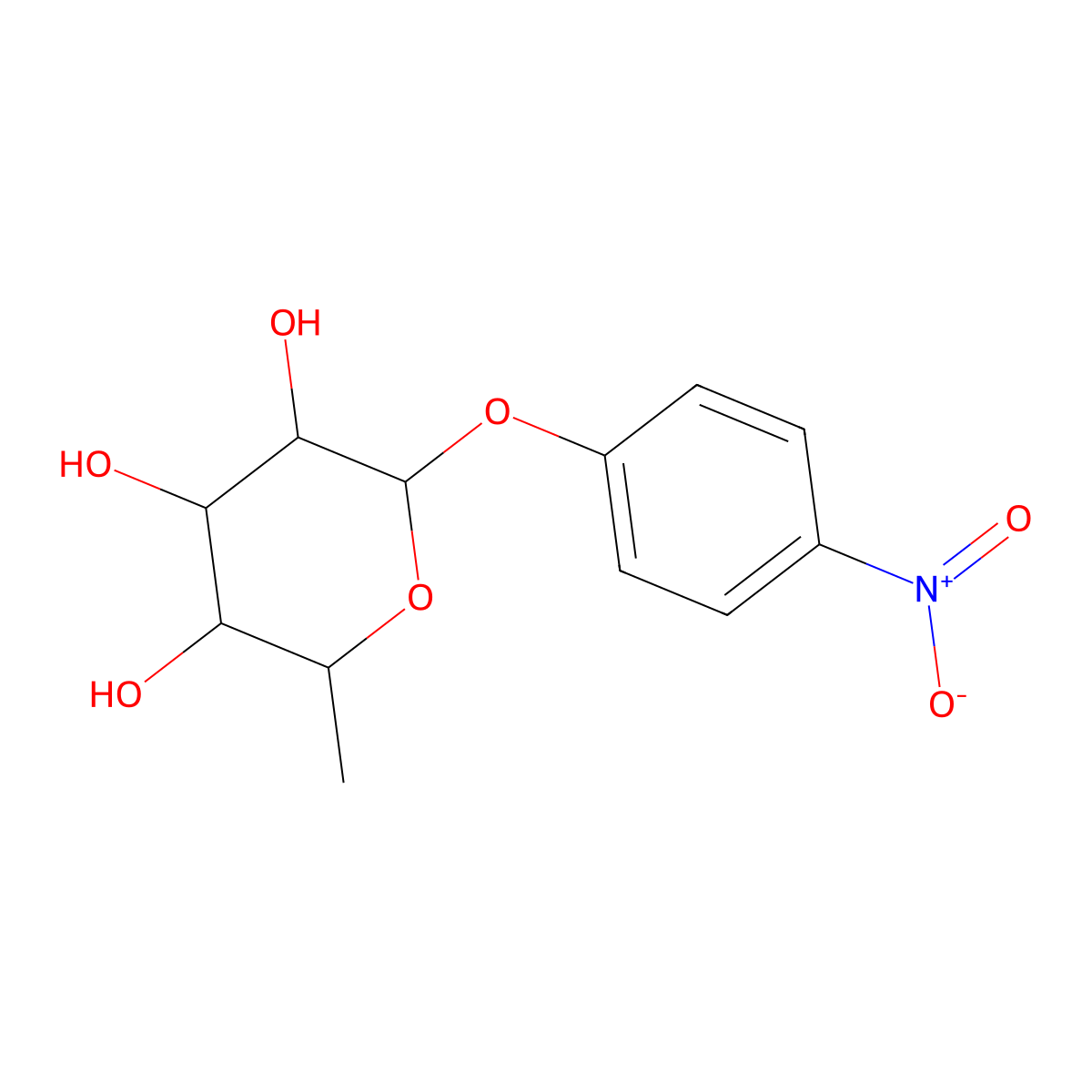 4-Nitrophenyl 6-deoxy-beta-L-galactopyranoside molecular structure, CAS 22153-71-5