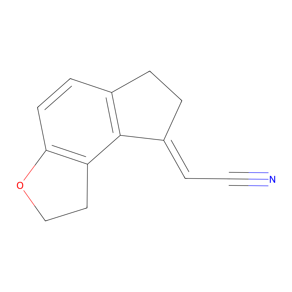 1,2,6,7-tetrahydro-8H-indeno-(5,4-B)-furan-8-ylidene acetonitrile molecular structure, CAS 221530-44-5