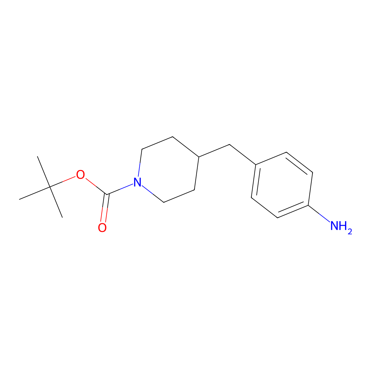 tert-Butyl 4-(4-aminobenzyl)piperidine-1-carboxylate molecular structure, CAS 221532-96-3