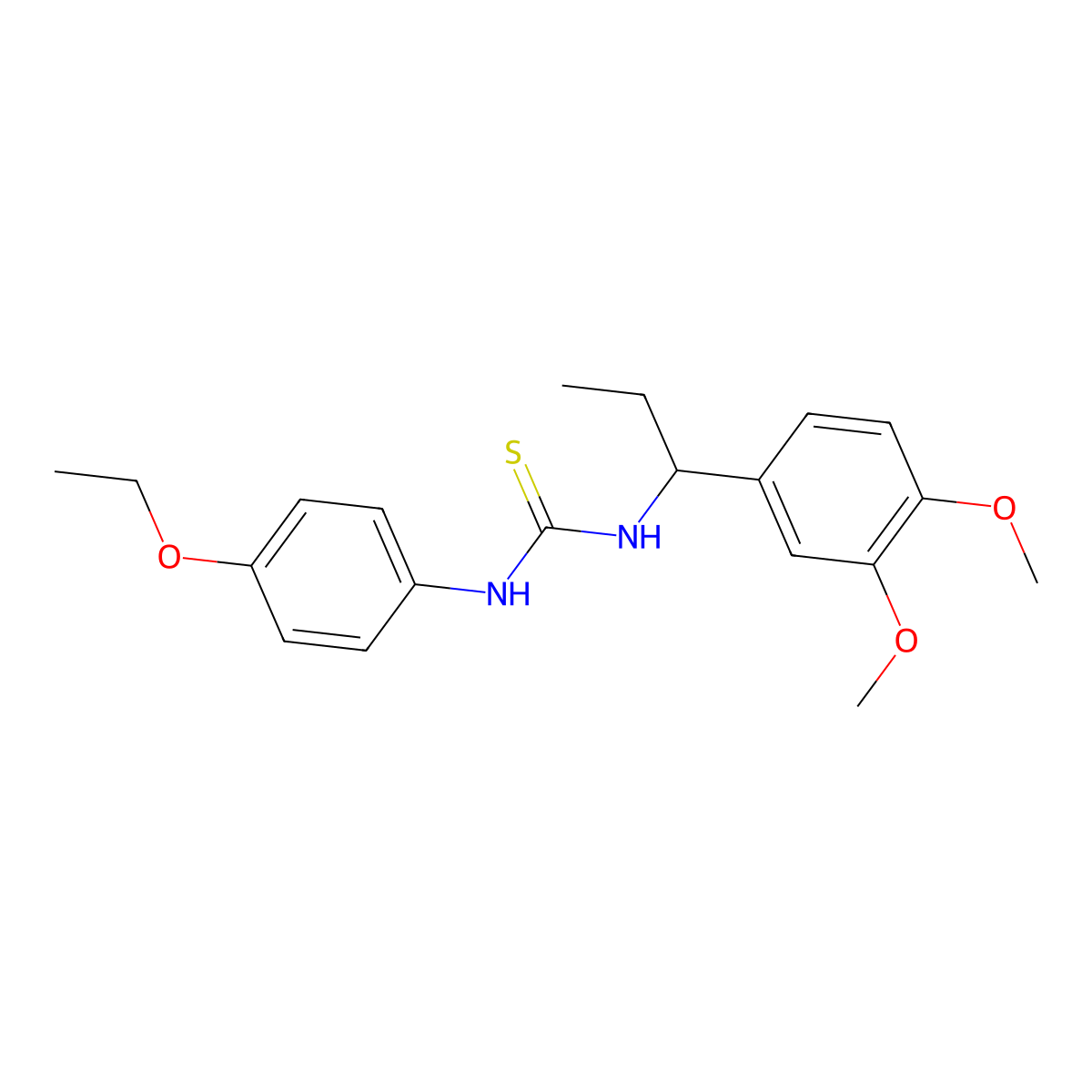 1-[1-(3,4-Dimethoxyphenyl)propyl]-3-(4-ethoxyphenyl)thiourea molecular structure, CAS 2215366-71-3