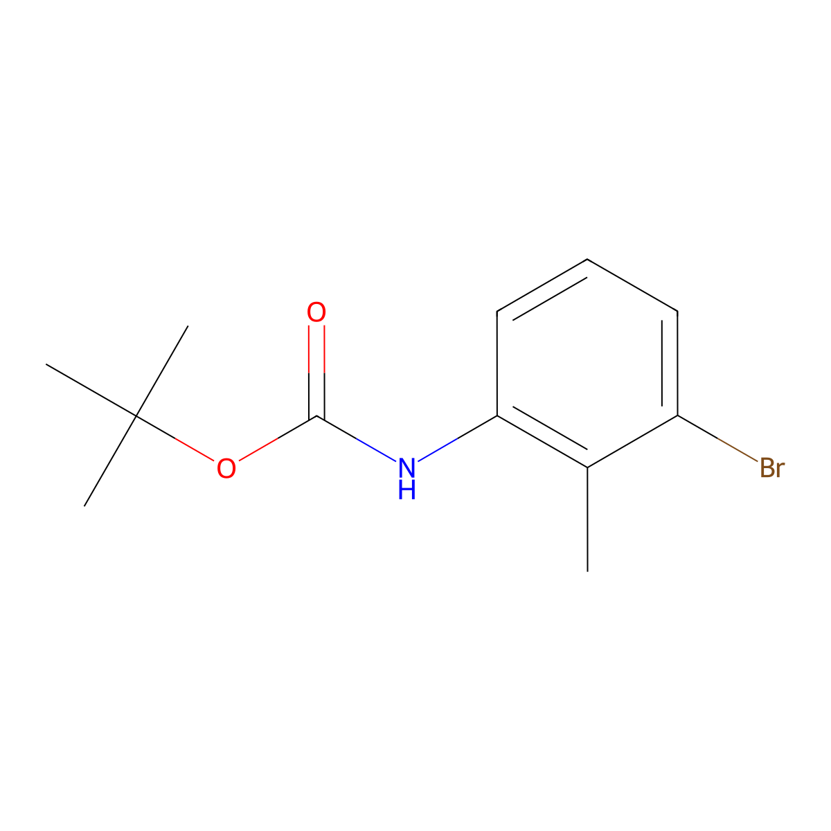 (3-Bromo-2-methyl-phenyl)-carbamic acid tert-butyl ester molecular structure, CAS 221538-03-0
