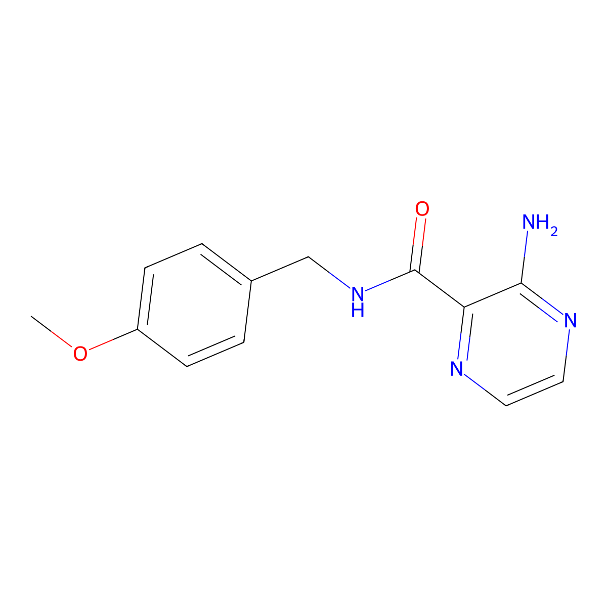 3-amino-N-(4-methoxybenzyl)pyrazine-2-carboxamide molecular structure, CAS 221539-34-0