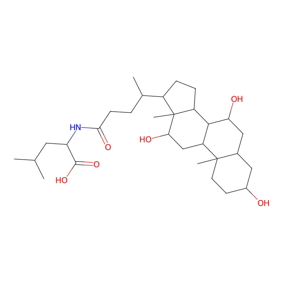 N-Cholyl-L-Leucine molecular structure, CAS 22154-46-7