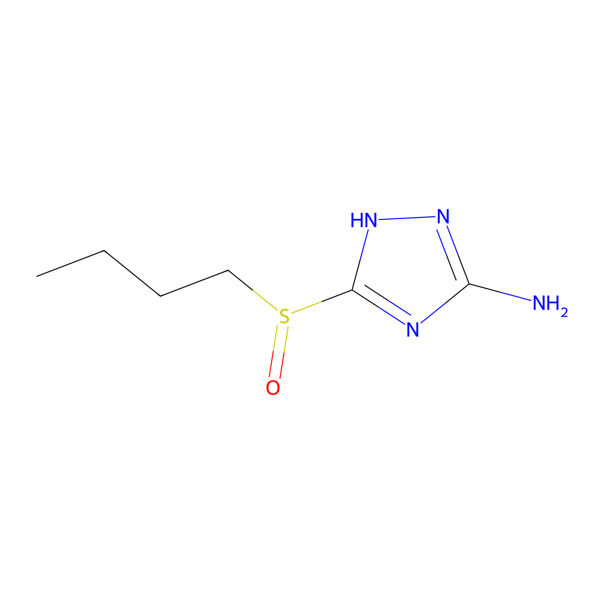 3-(butylsulfinyl)-1H-1,2,4-triazol-5-amine molecular structure, CAS 2215441-67-9
