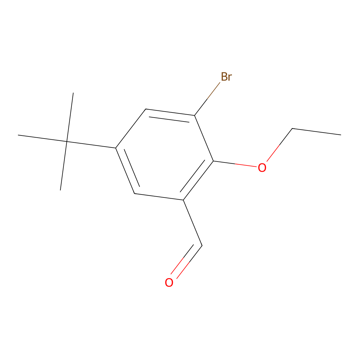 3-Bromo-5-(tert-butyl)-2-ethoxybenzaldehyde molecular structure, CAS 2215467-62-0