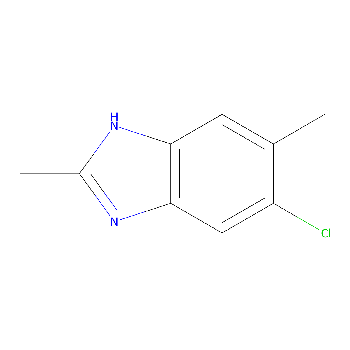 5-Chloro-2,6-dimethyl-1H-benzimidazole molecular structure, CAS 221548-24-9