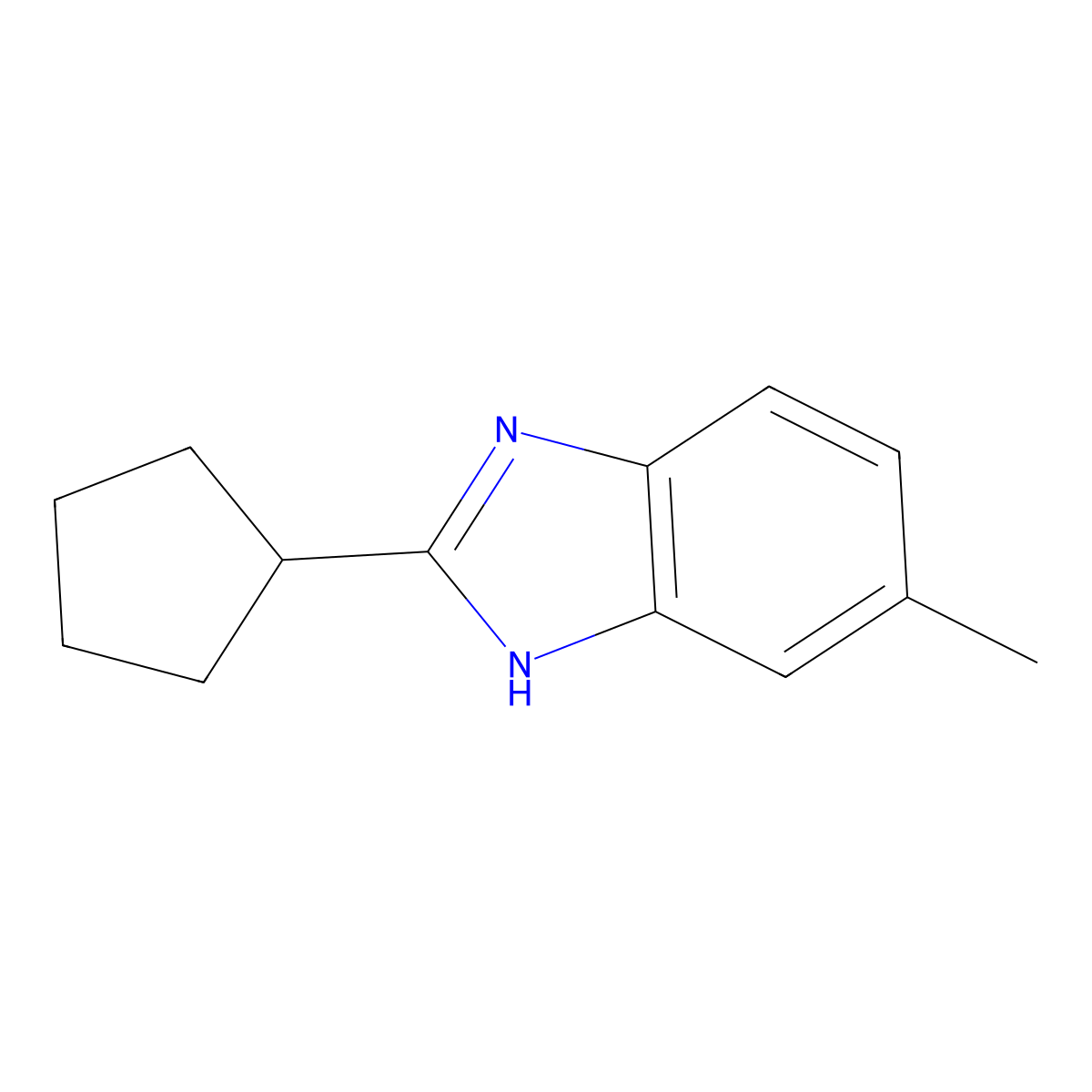 2-Cyclopentyl-5-methyl-1H-benzimidazole molecular structure, CAS 221548-36-3