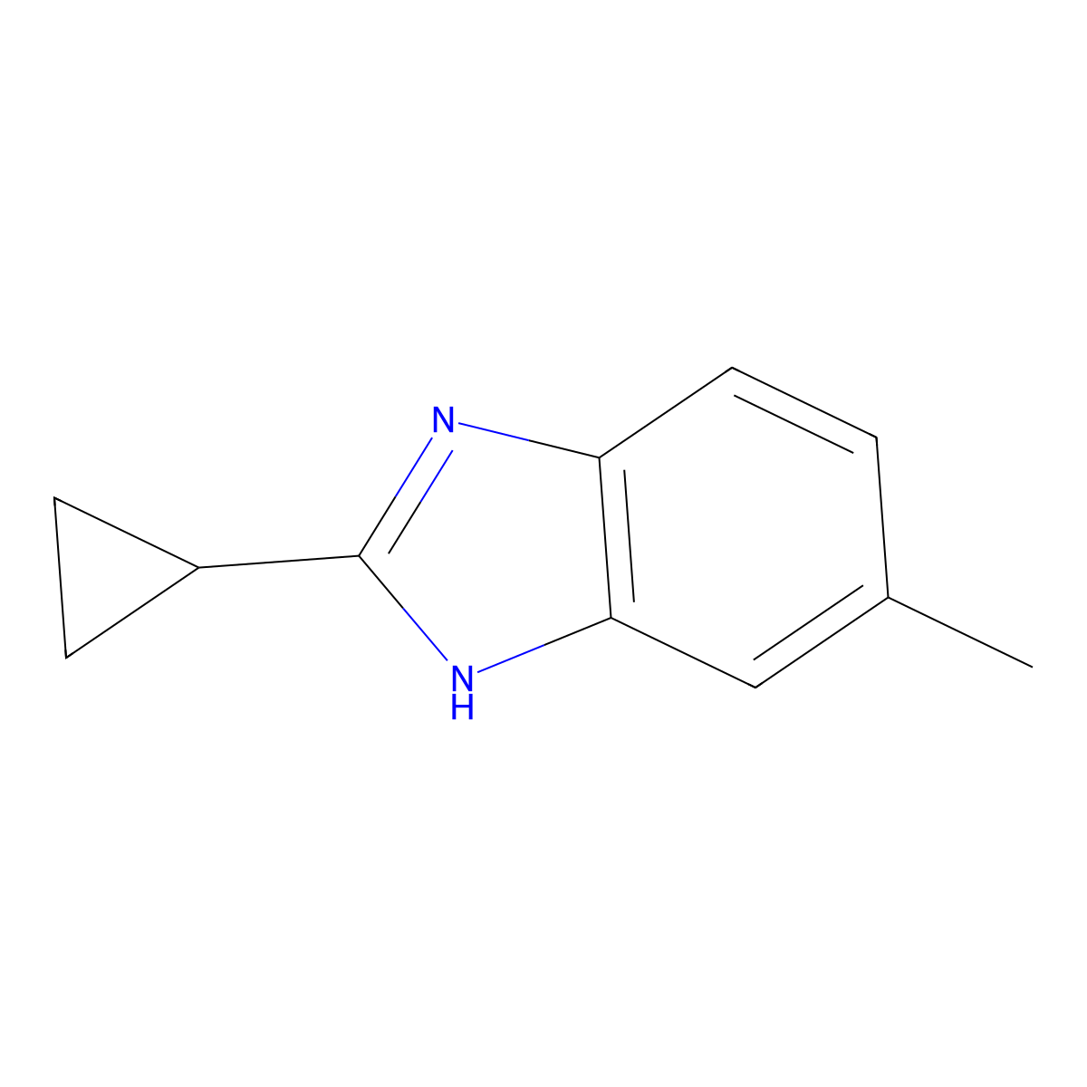 2-Cyclopropyl-6-methyl-1H-benzimidazole molecular structure, CAS 221548-37-4