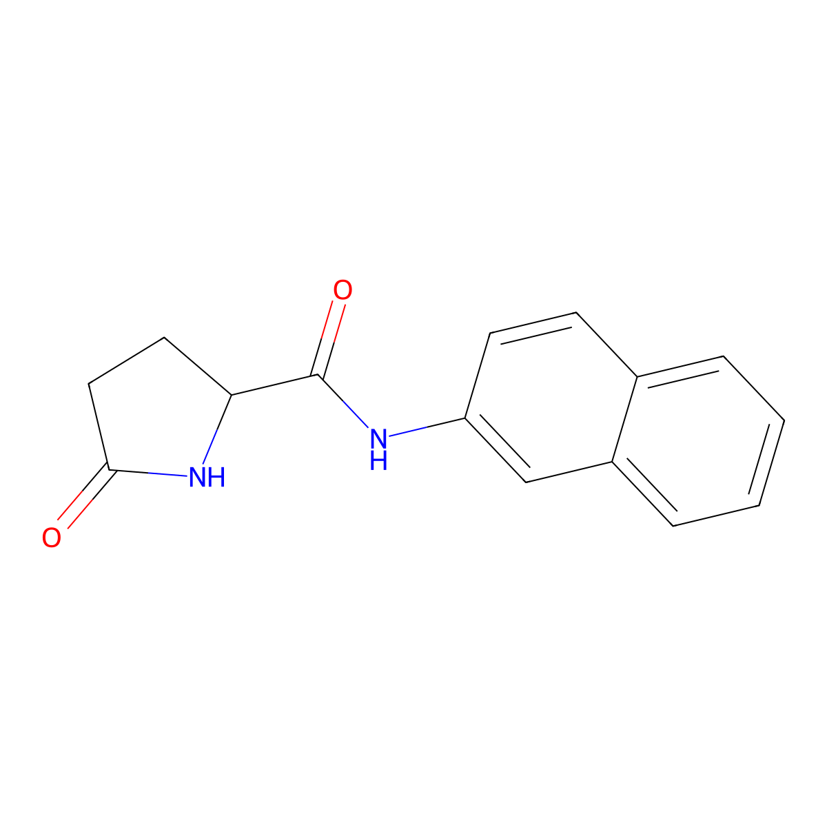 (2S)-N-2-Naphthalenyl-5-oxo-2-pyrrolidinecarboxamide molecular structure, CAS 22155-91-5