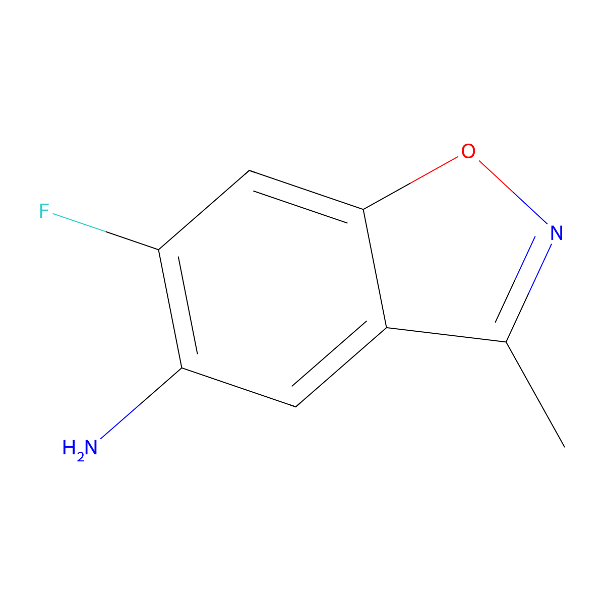 6-Fluoro-3-methylbenzo[d]isoxazol-5-amine molecular structure, CAS 221559-22-4