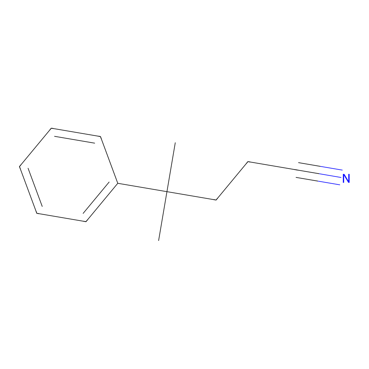 4-Methyl-4-phenylpentanenitrile molecular structure, CAS 22156-64-5