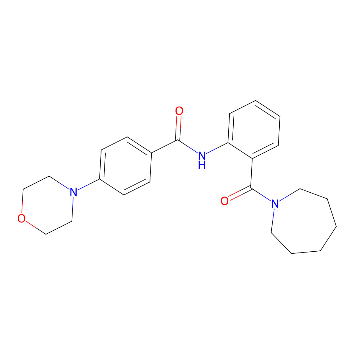 N-(2-(Azepane-1-carbonyl)phenyl)-4-morpholinobenzamide molecular structure, CAS 2215614-76-7