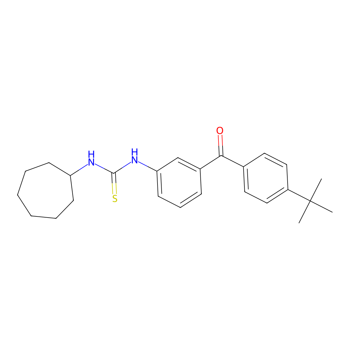 1-[3-(4-Tert-butylbenzoyl)phenyl]-3-cycloheptylthiourea molecular structure, CAS 2215672-36-7