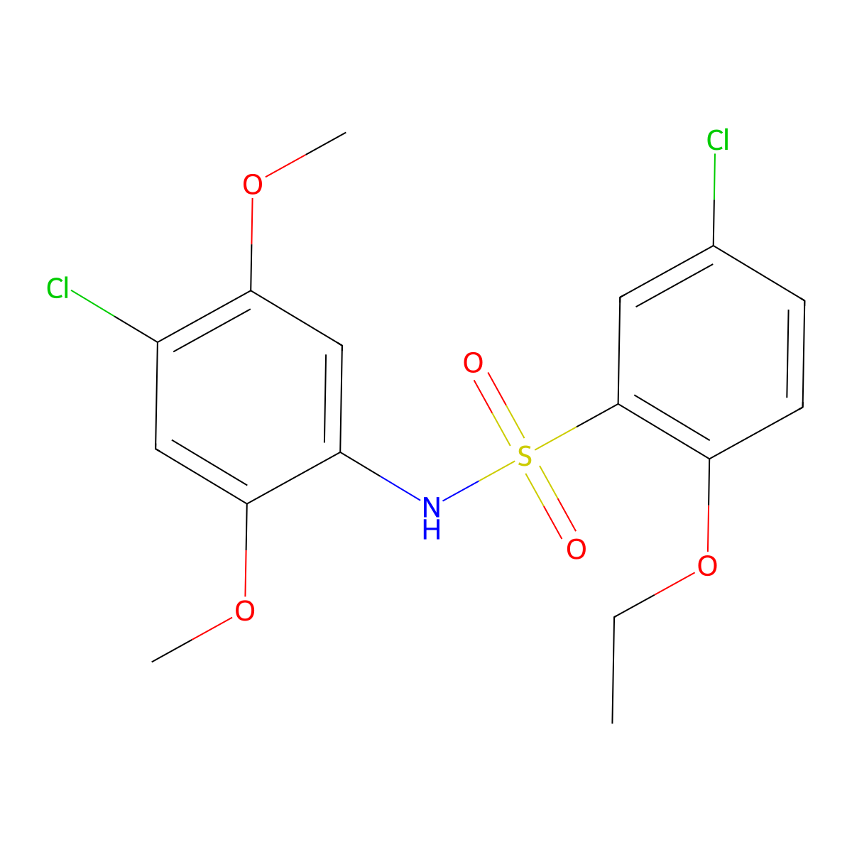 5-chloro-N-(4-chloro-2,5-dimethoxyphenyl)-2-ethoxybenzene-1-sulfonamide molecular structure, CAS 2215762-09-5