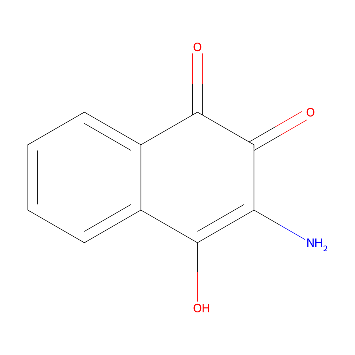 2-Amino-3-hydroxynaphthoquinone molecular structure, CAS 22158-41-4