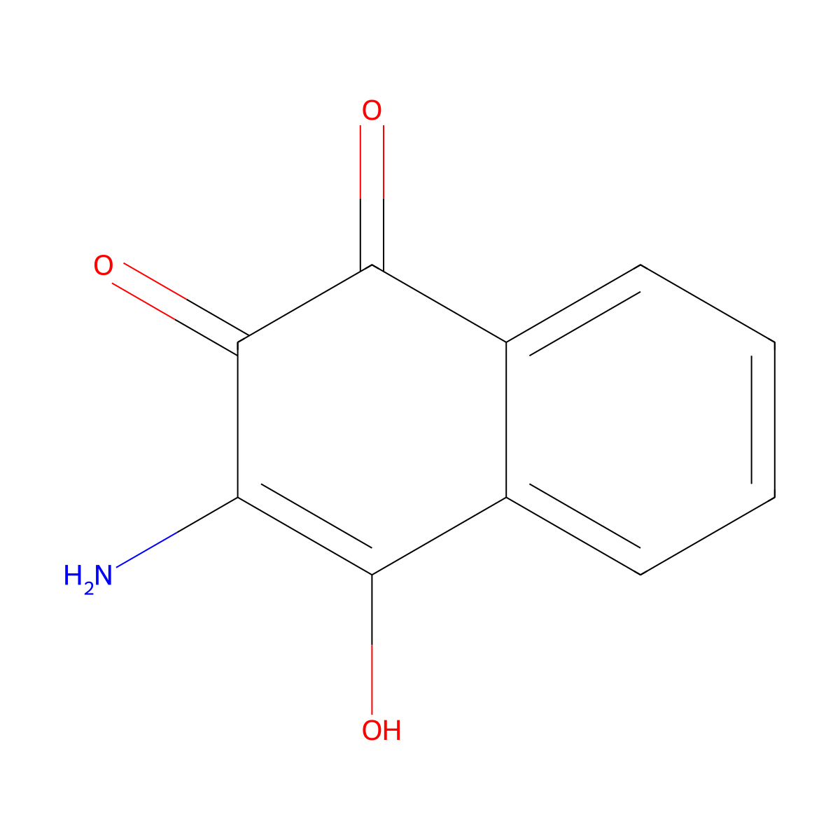 2-Amino-3-hydroxynaphthoquinone molecular structure, CAS 22158-41-4