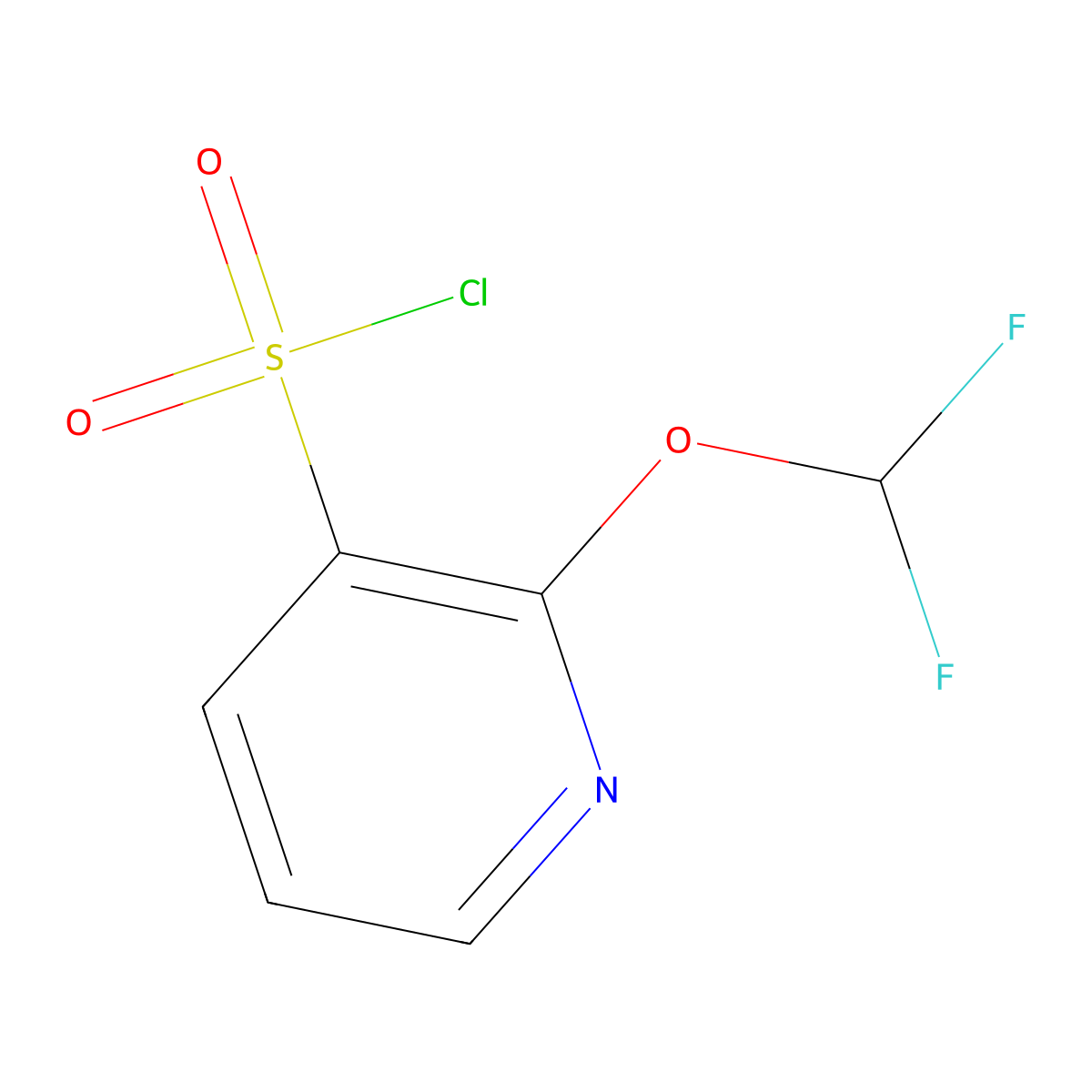 2-(Difluoromethoxy)pyridine-3-sulfonyl chloride molecular structure, CAS 2215841-48-6
