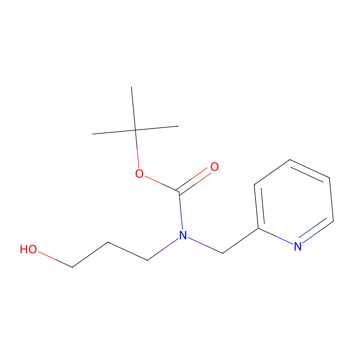 tert-butyl N-(3-hydroxypropyl)-N-[(pyridin-2-yl)methyl]carbamate molecular structure, CAS 2215889-80-6