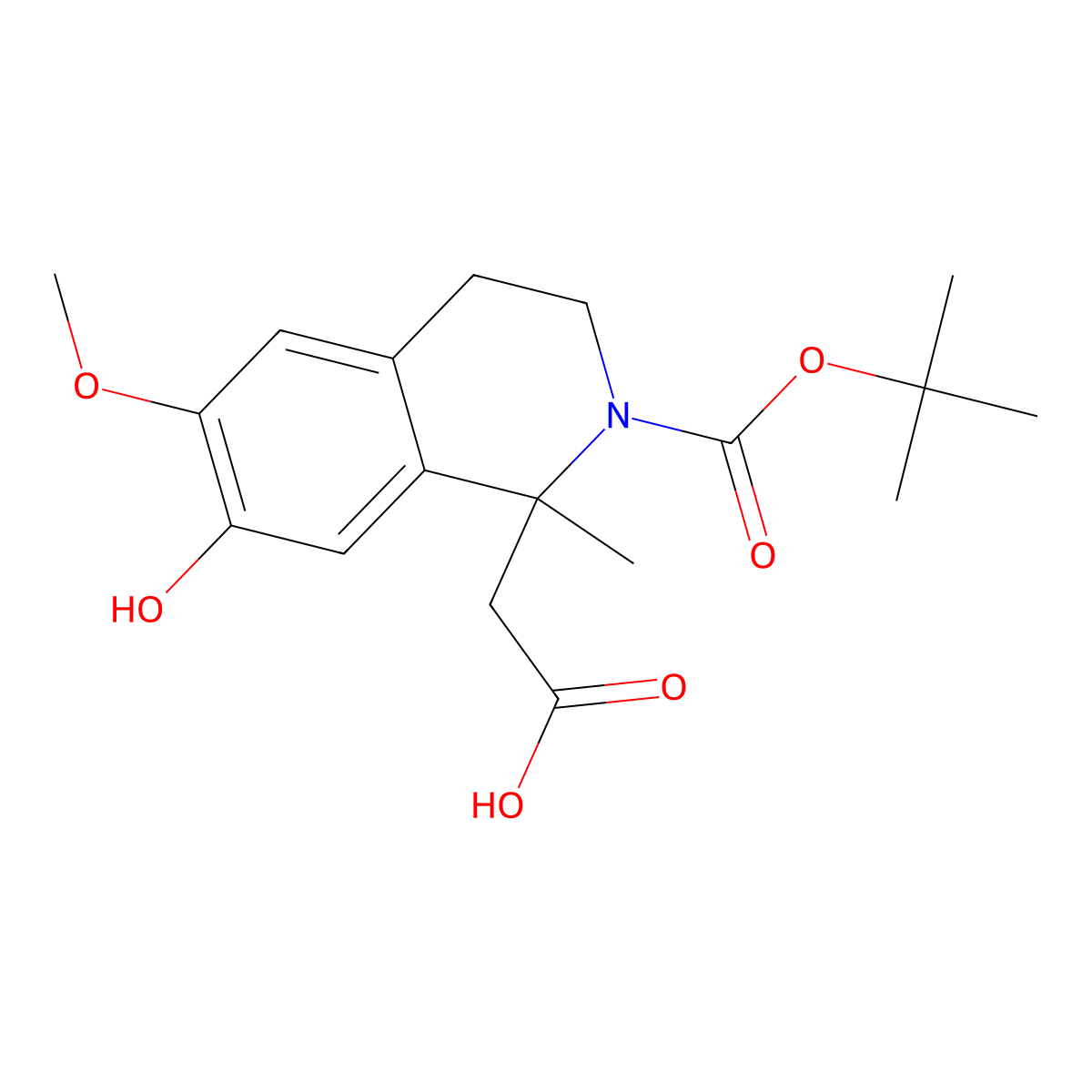 [(1S)-2-[(tert-butoxy)carbonyl]-7-hydroxy-6-methoxy-1-methyl-3,4-dihydroisoquinolin-1-yl]acetic acid molecular structure, CAS 2215932-50-4