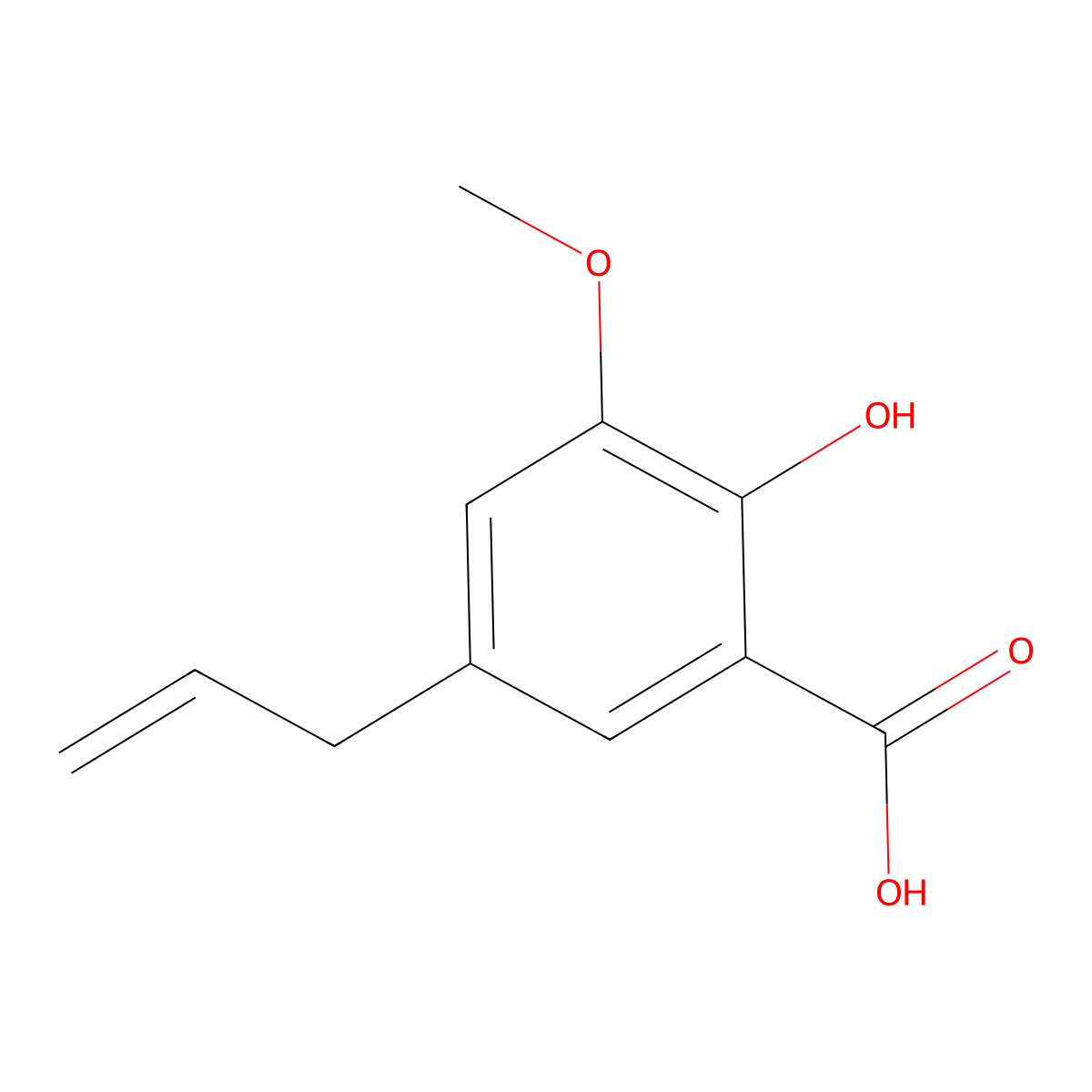5-Allyl-2-hydroxy-3-methoxybenzoic acid molecular structure, CAS 2216-99-1
