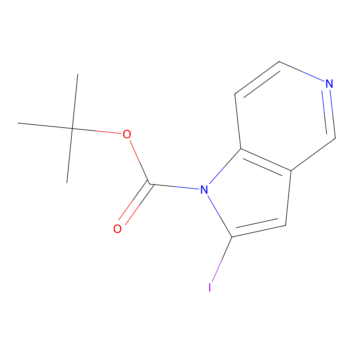 1H-Pyrrolo[3,2-C]pyridine-1-carboxylic acid, 2-iodo-, 1,1-dimethylethyl ester molecular structure, CAS 2216000-79-0