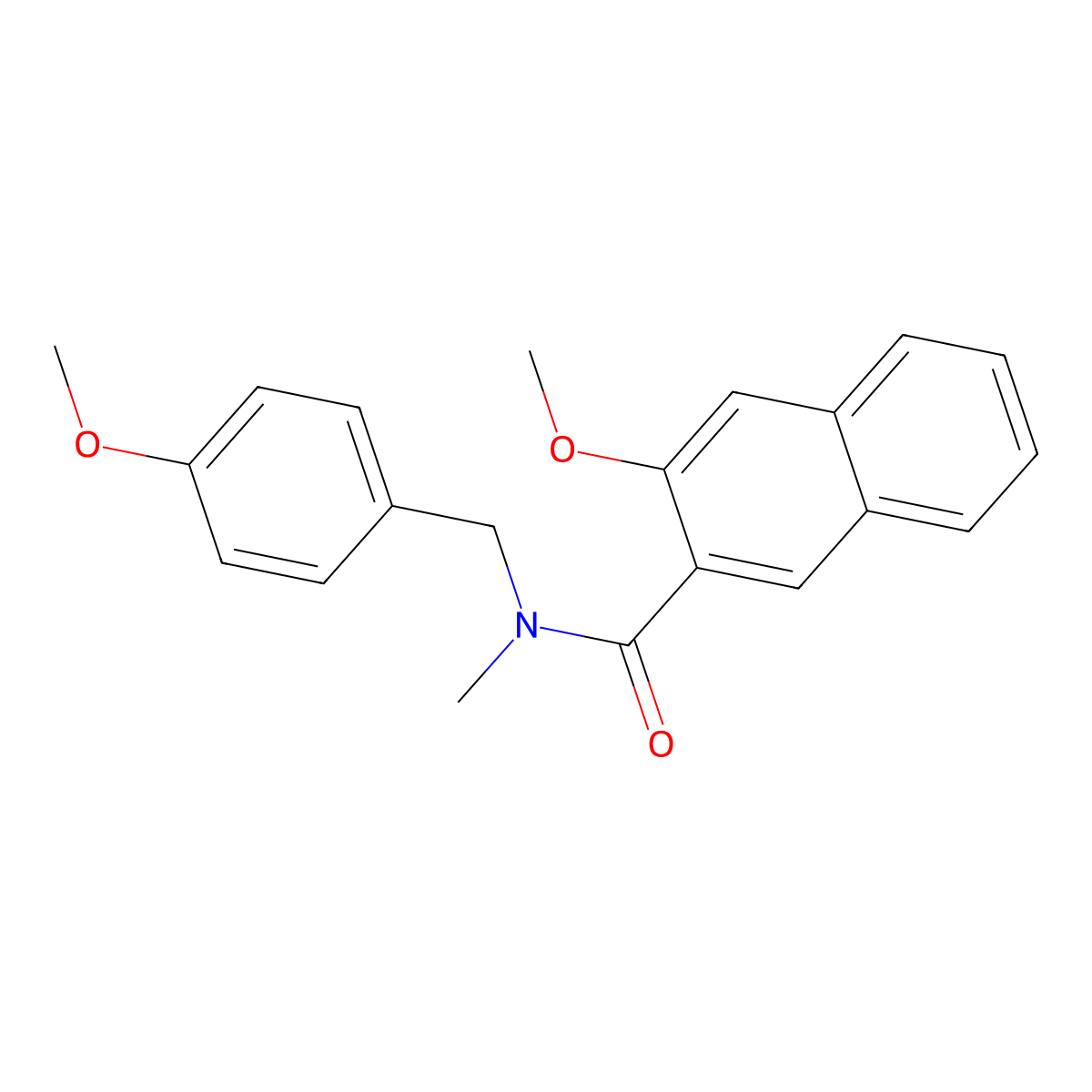 3-Methoxy-N-[(4-methoxyphenyl)methyl]-N-methyl-2-naphthalenecarboxamide molecular structure, CAS 2216079-21-7